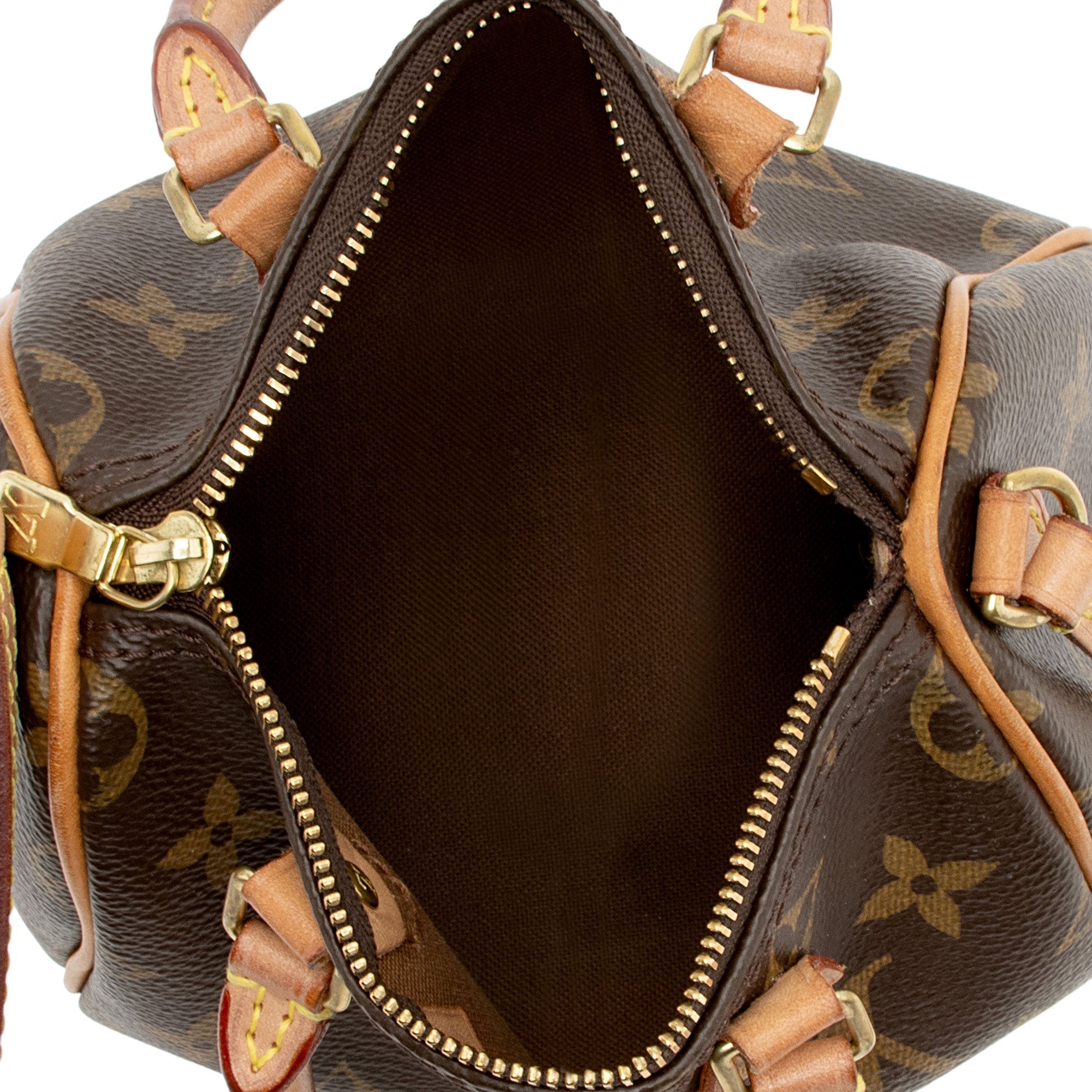 Louis Vuitton Monogram Canvas Nano Speedy Satchel (SHF-v8GlEI)