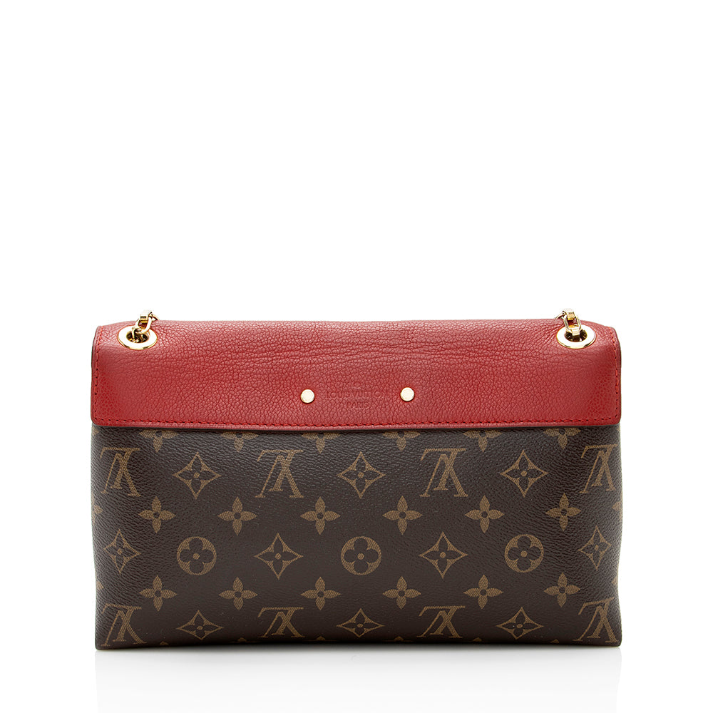 Louis Vuitton Monogram Canvas Pallas Chain Shoulder Bag (SHF-20186)