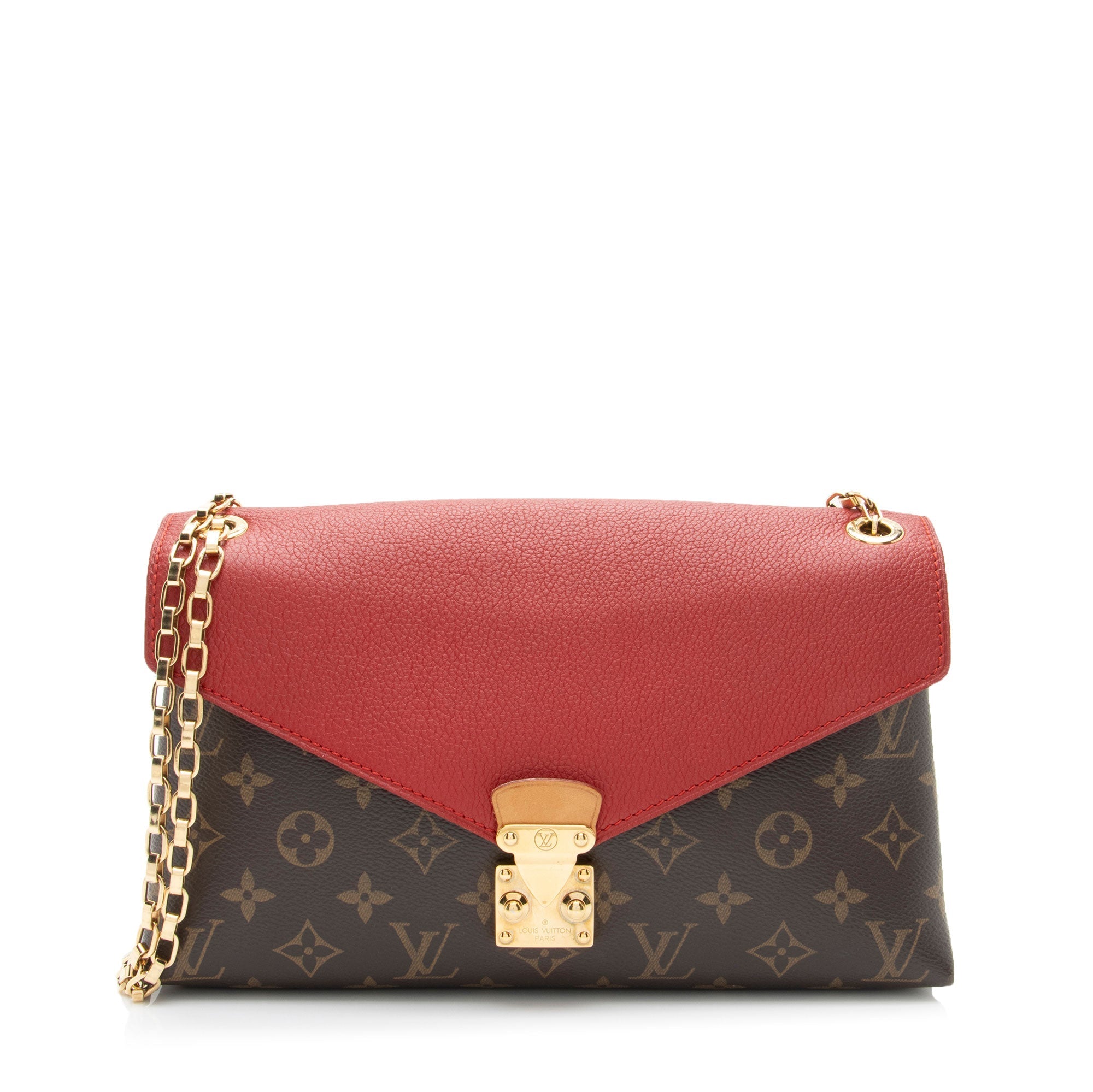 Louis Vuitton Monogram Canvas Pallas Chain Shoulder Bag (SHF-wOgVXq)