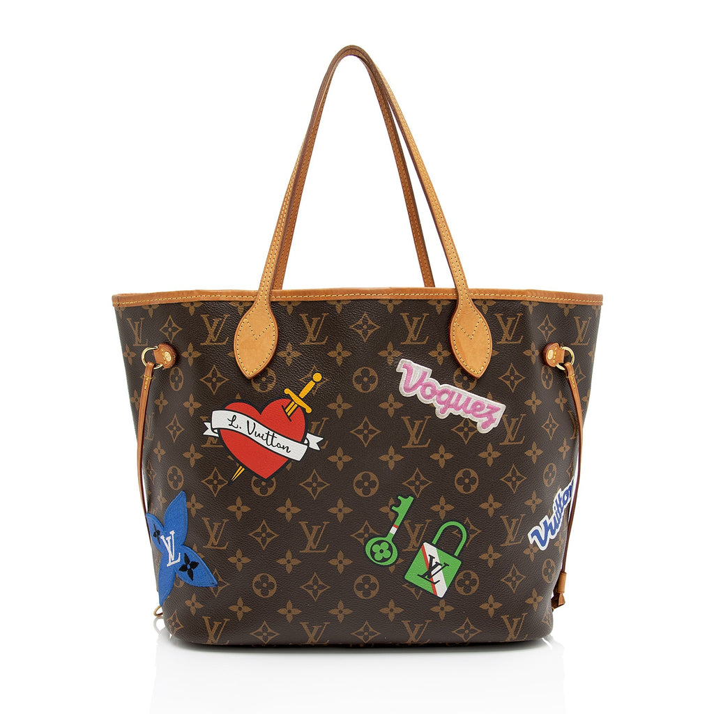 Louis Vuitton Monogram Canvas Patches Neverfull MM Tote (SHF-VCZIdY)