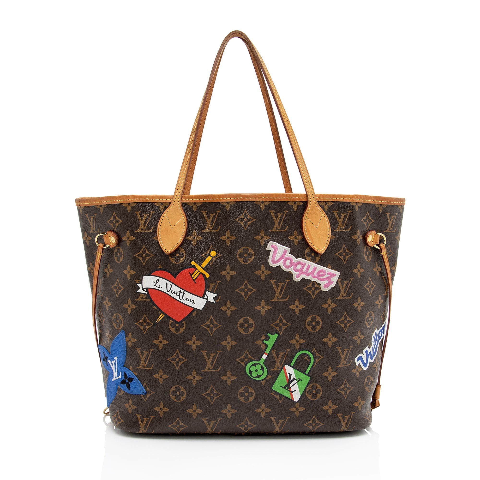 Louis Vuitton Monogram Canvas Patches Neverfull MM Tote (SHF-VCZIdY)
