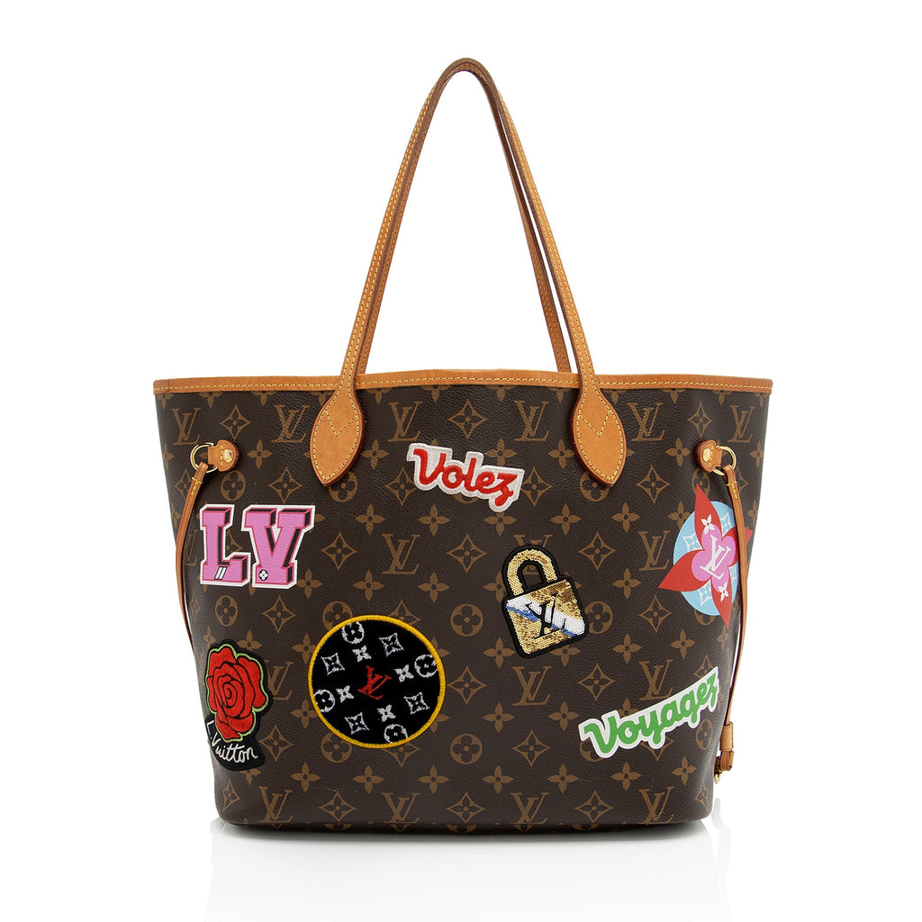 Louis Vuitton Monogram Canvas Patches Neverfull MM Tote (SHF-VCZIdY)