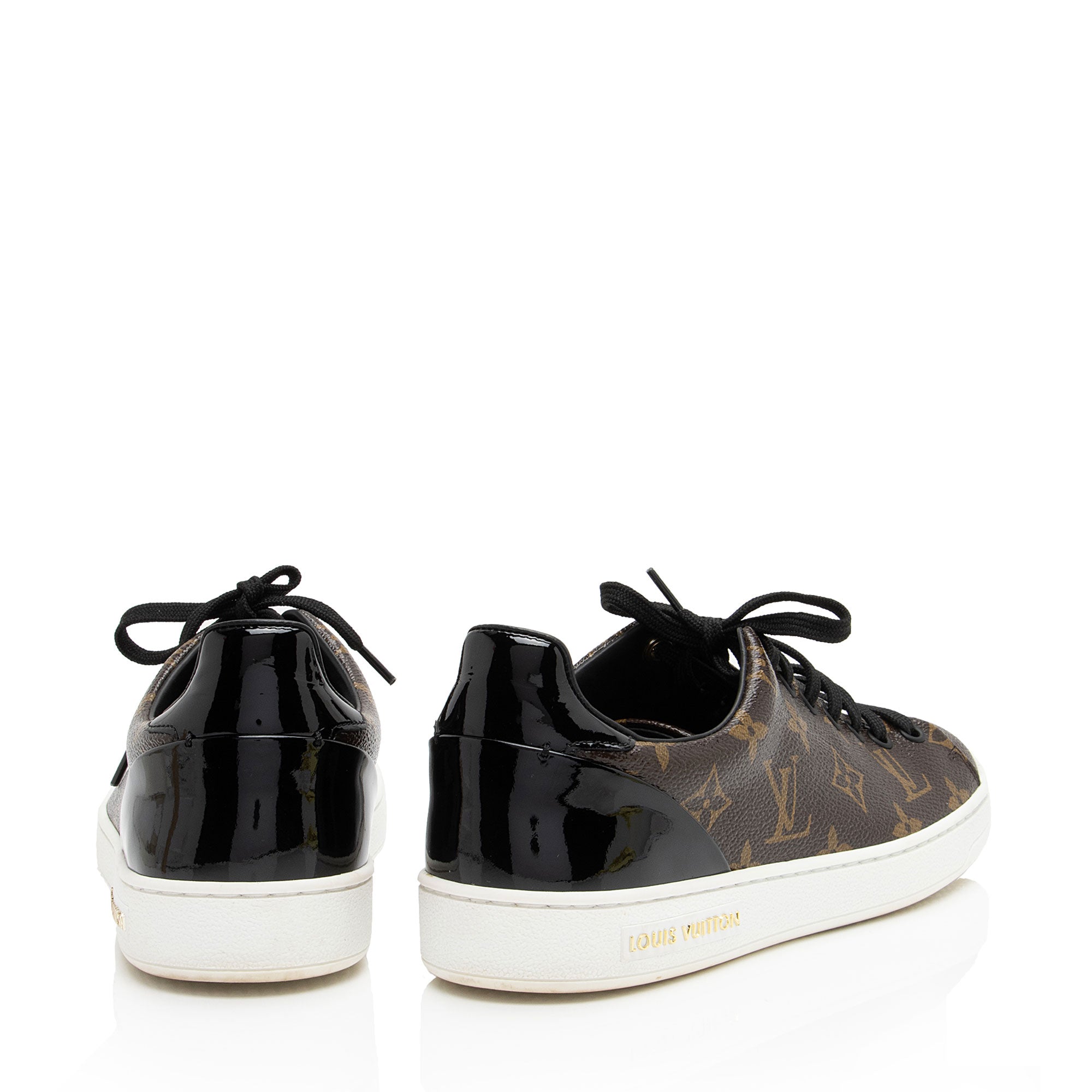 Louis Vuitton Monogram Canvas Patent Leather Front Row Sneakers - Size 8 / 38 (SHF-Q57Jez)