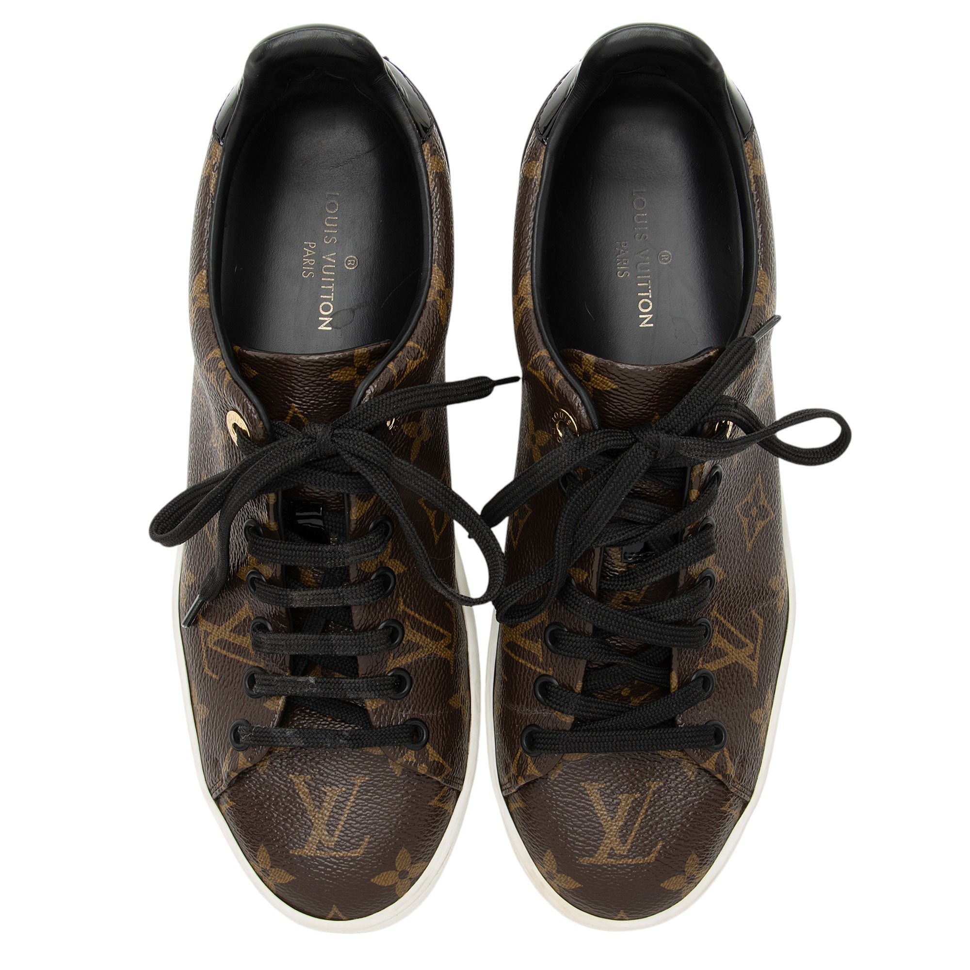 Louis Vuitton Monogram Canvas Patent Leather Front Row Sneakers - Size 9 / 39