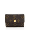Louis Vuitton Monogram Canvas Porte Monnaie Plat Coin Case (SHF-13055)