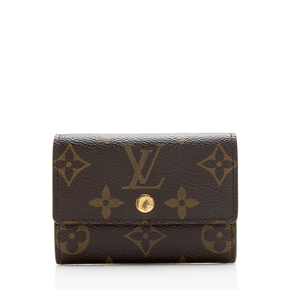 Louis Vuitton Monogram Canvas Porte Monnaie Plat Coin Case (SHF-13055)