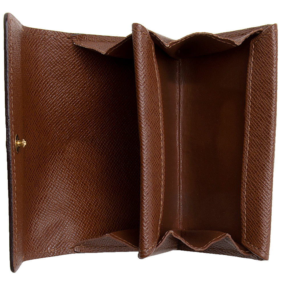 Louis Vuitton Monogram Canvas Porte Monnaie Plat Coin Case (SHF-13055)