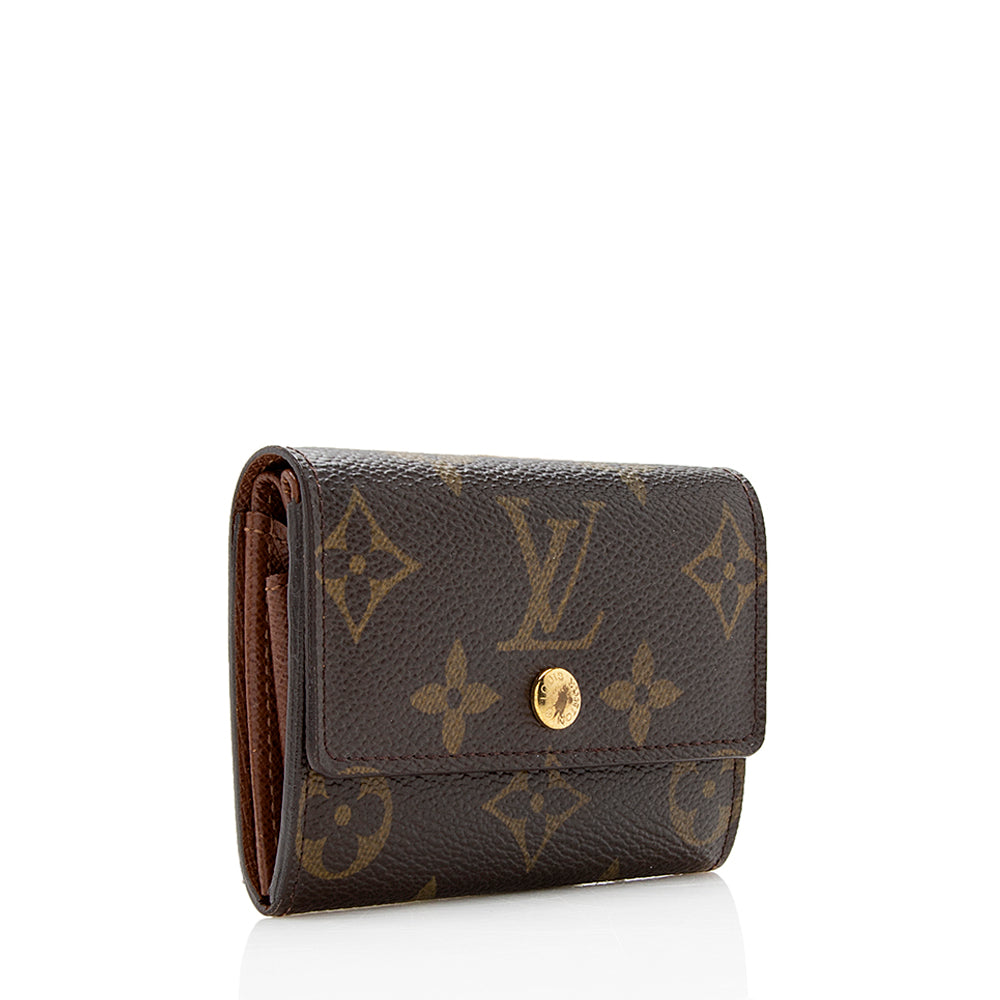 Louis Vuitton Monogram Canvas Porte Monnaie Plat Coin Case (SHF-13055)