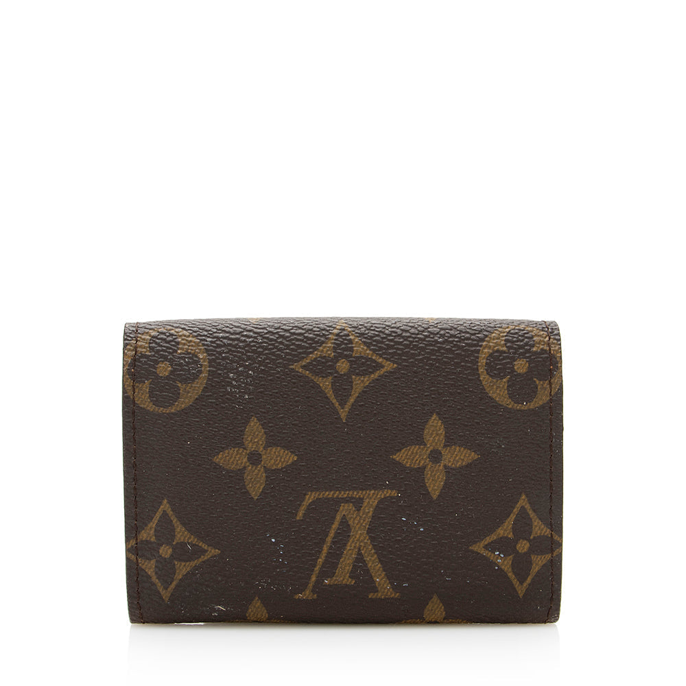 Louis Vuitton Monogram Canvas Porte Monnaie Plat Coin Case (SHF-19970)
