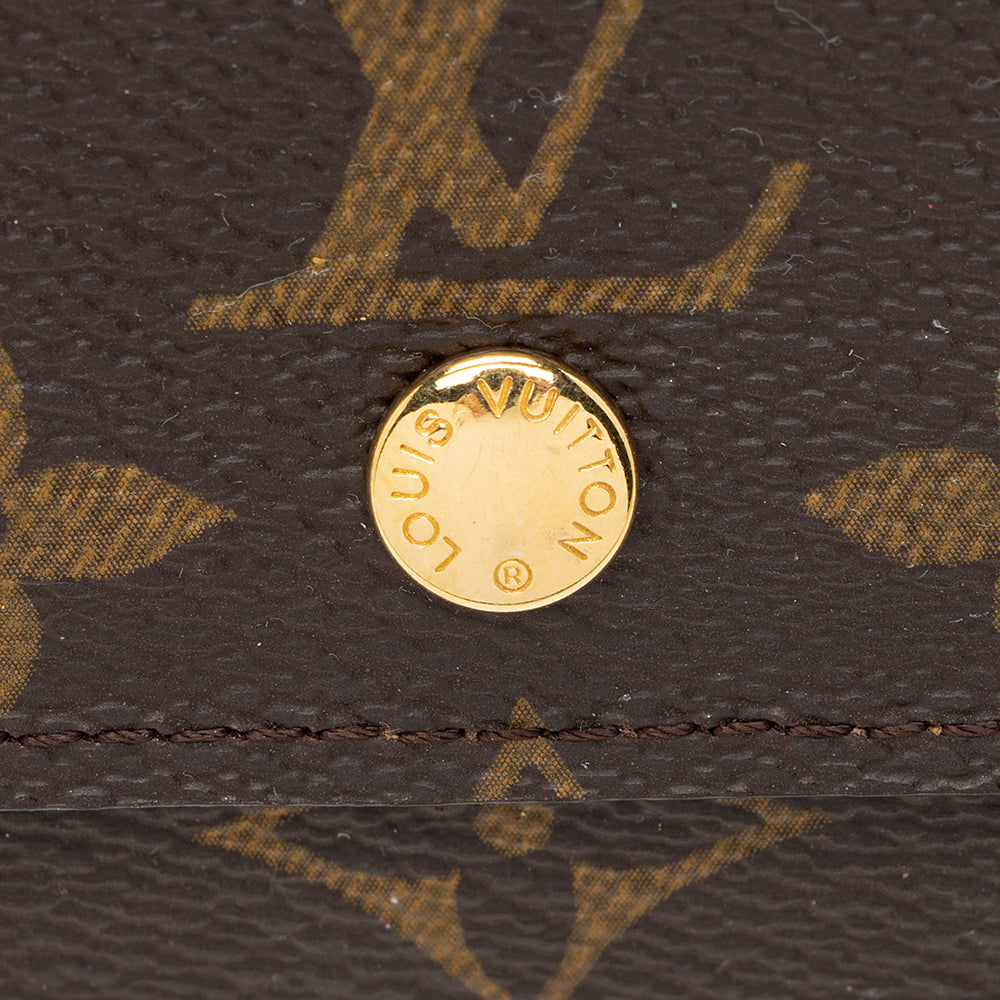 Louis Vuitton Monogram Canvas Porte Monnaie Plat Coin Case (SHF-19970)