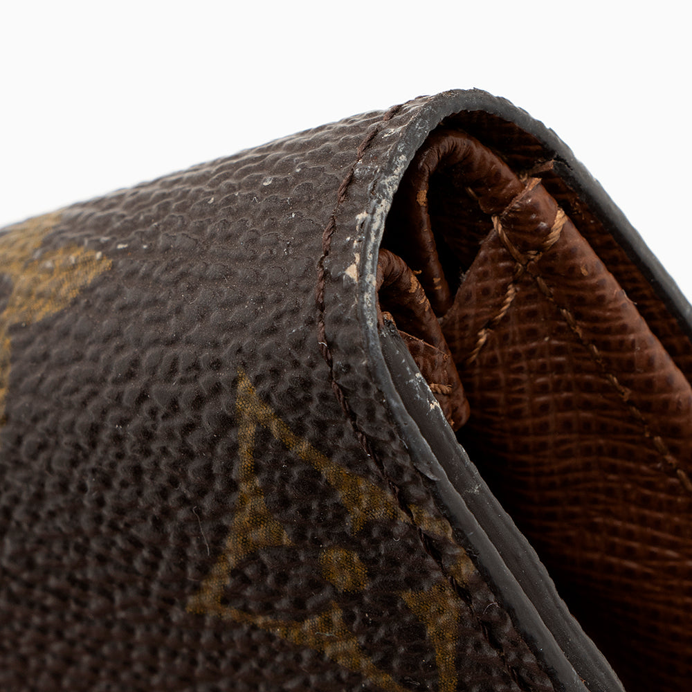 Louis Vuitton Monogram Canvas Porte Monnaie Plat Coin Case (SHF-19970)