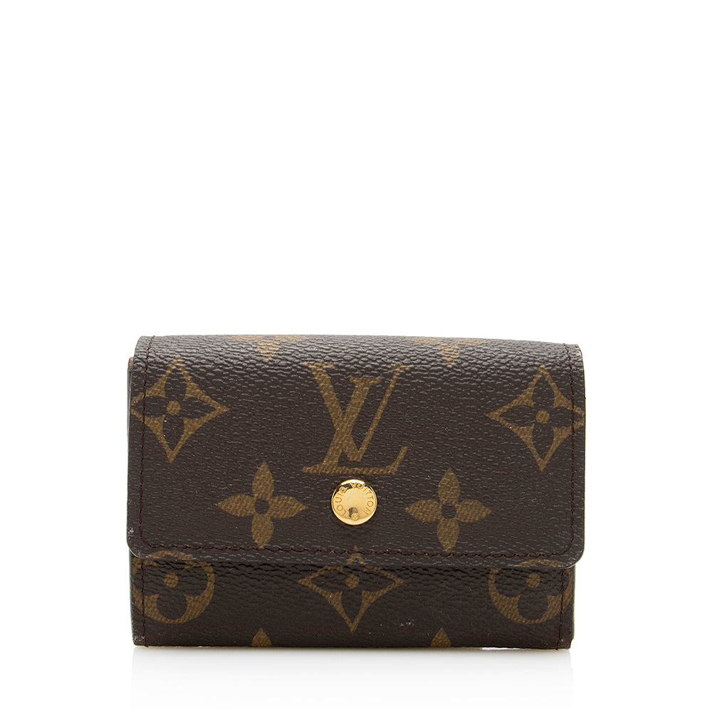 Louis Vuitton Monogram Canvas Porte Monnaie Plat Coin Case (SHF-19970)