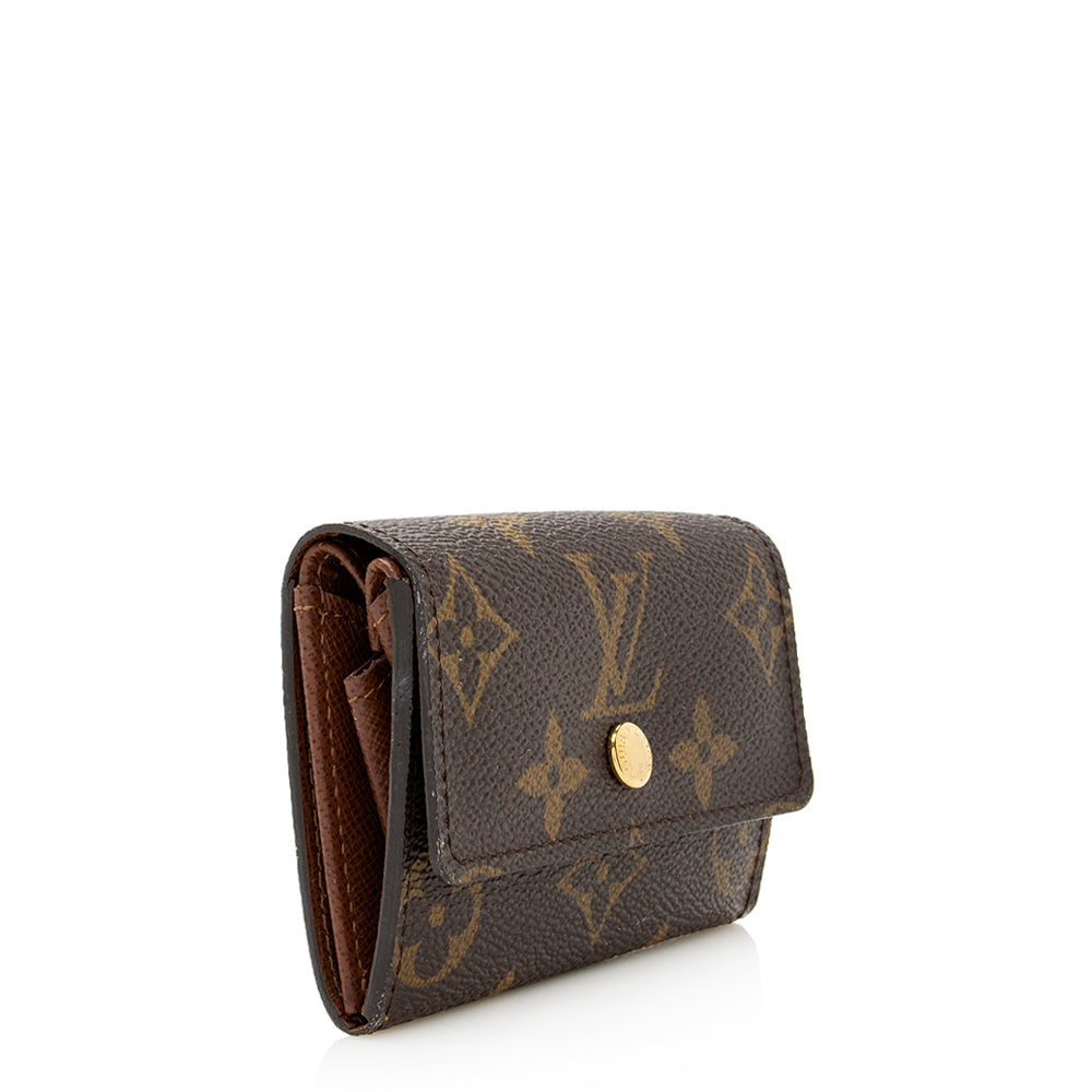 Louis Vuitton Monogram Canvas Porte Monnaie Plat Coin Case (SHF-19970)