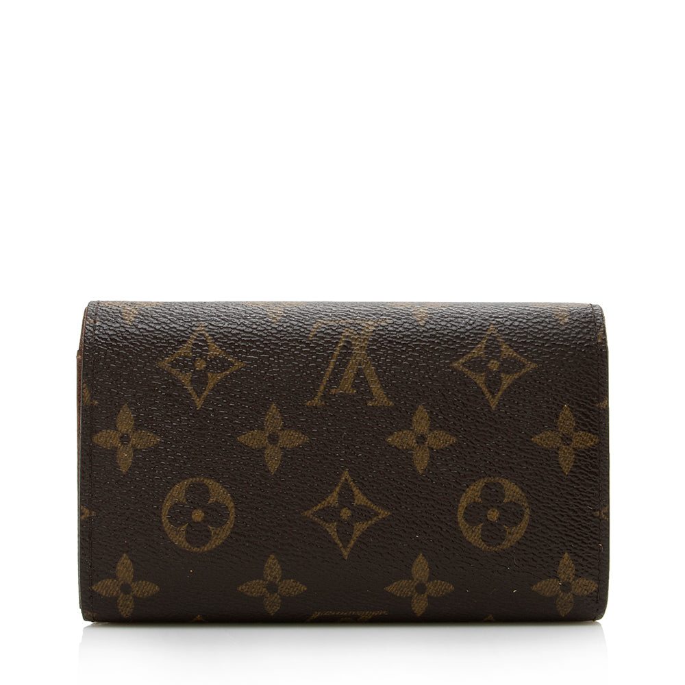 Louis Vuitton Monogram Canvas Porte Monnaie Tresor Wallet (SHF-14211)