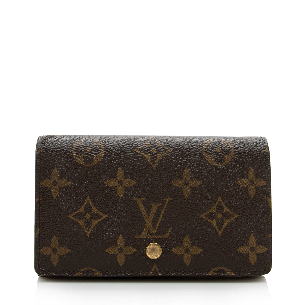 Louis Vuitton Monogram Canvas Porte Monnaie Tresor Wallet (SHF-14211)
