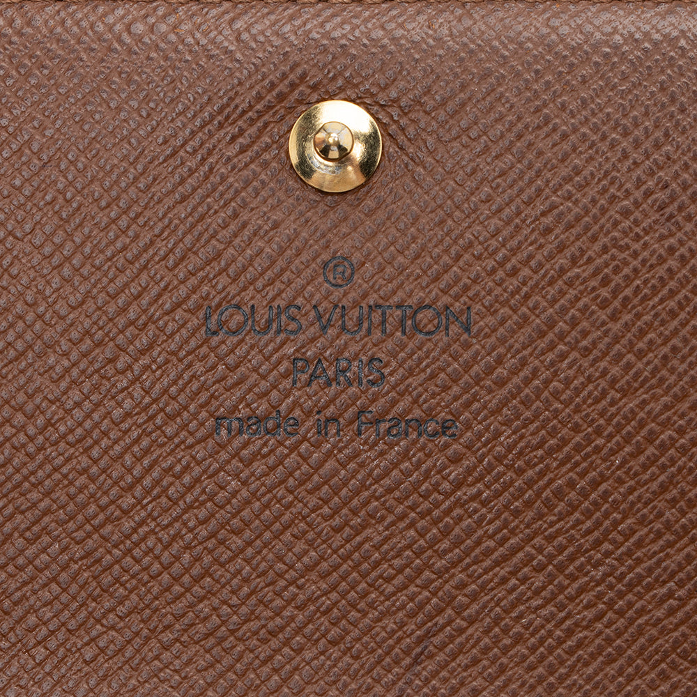 Louis Vuitton Monogram Canvas Porte Monnaie Tresor Wallet (SHF-14211)