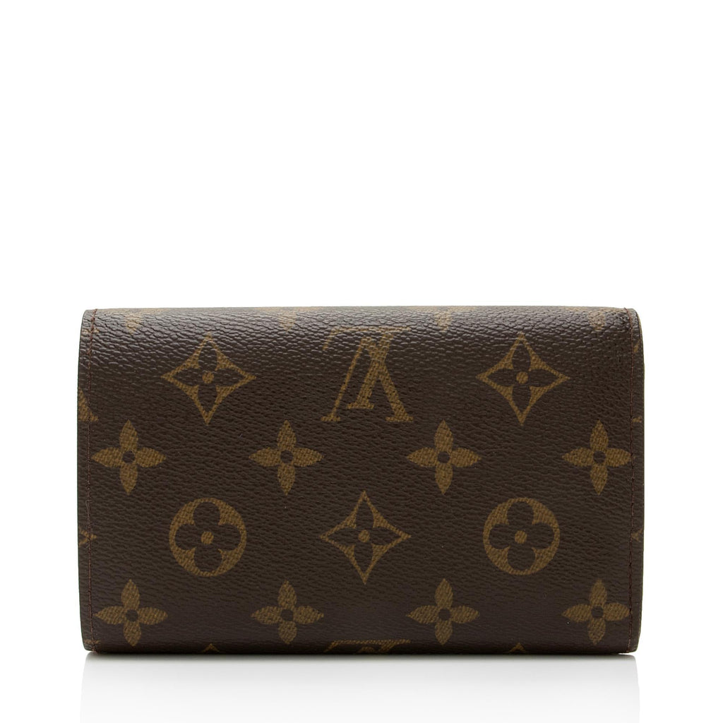 Louis Vuitton Monogram Canvas Porte Monnaie Tresor Wallet (SHF-mxeVW3)