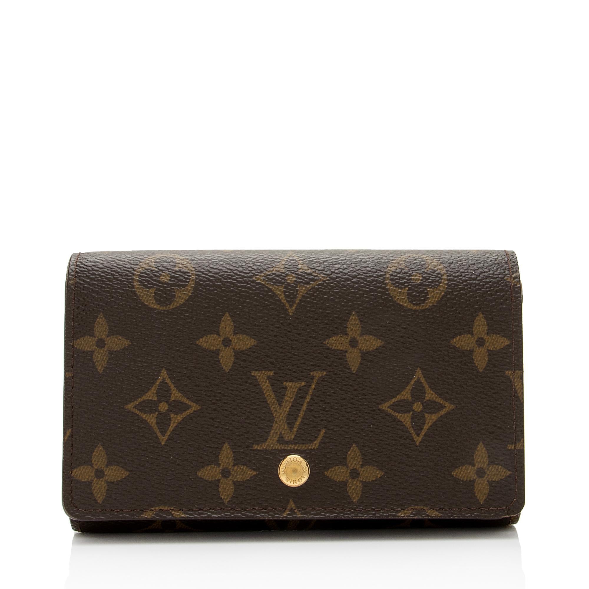 Louis Vuitton Monogram Canvas Porte Monnaie Tresor Wallet (SHF-mxeVW3)