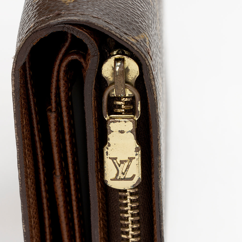 Louis Vuitton Monogram Canvas Porte Papier Zipper Wallet (SHF-15134)