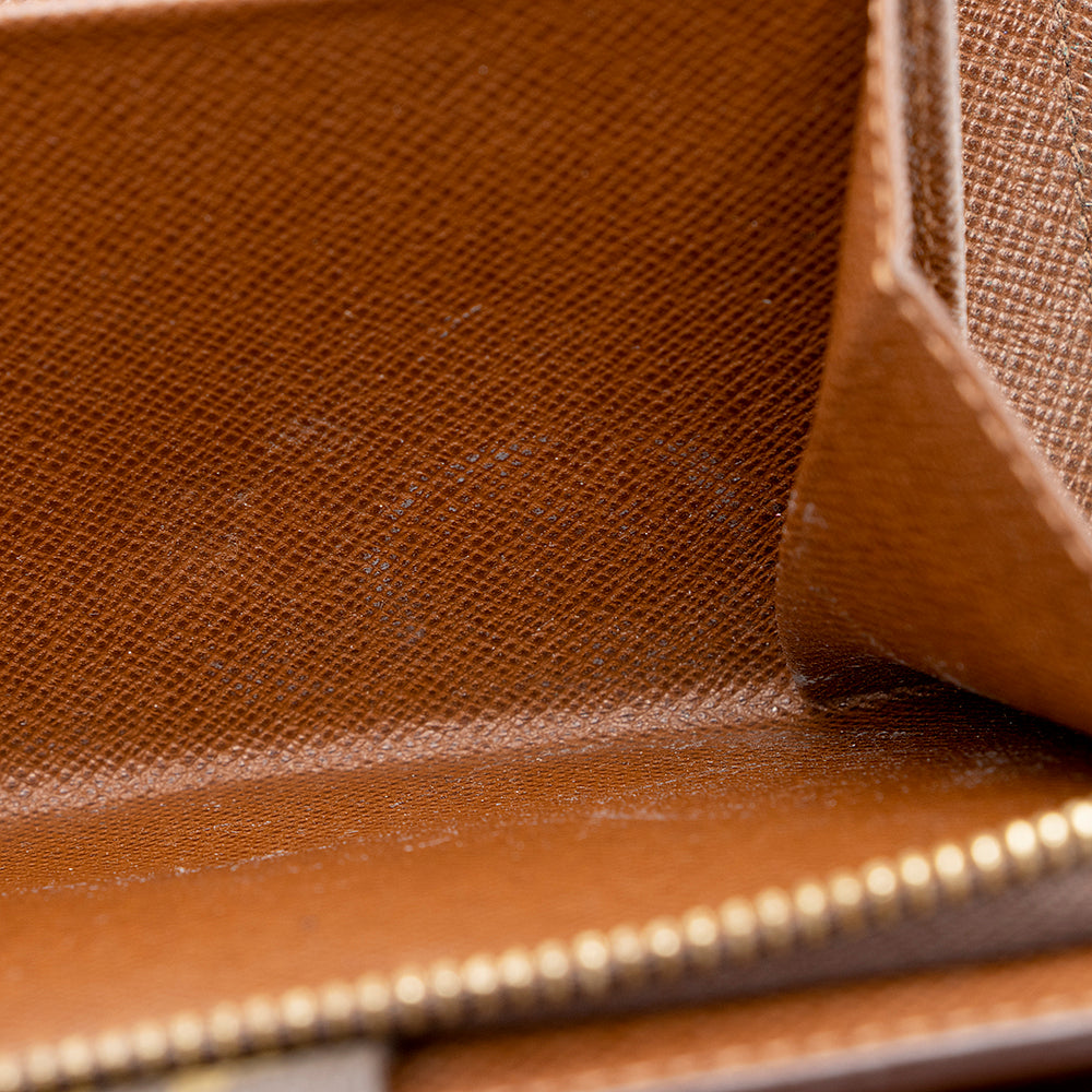 Louis Vuitton Monogram Canvas Porte Papier Zipper Wallet (SHF-15134)