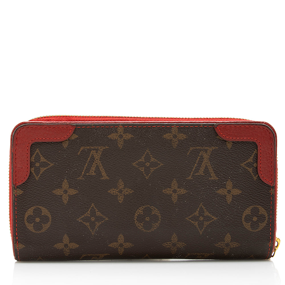 Louis Vuitton Monogram Canvas Retiro Zippy Wallet (SHF-17704)