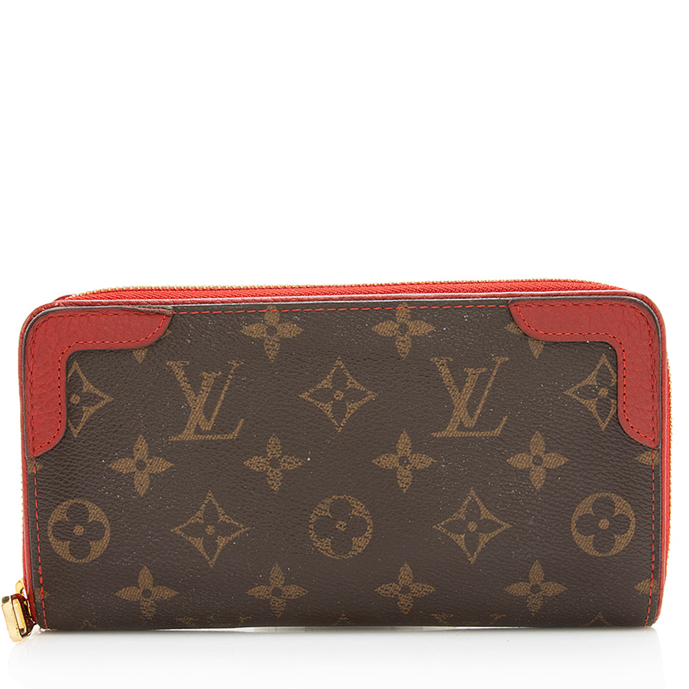 Louis Vuitton Monogram Canvas Retiro Zippy Wallet (SHF-17704)