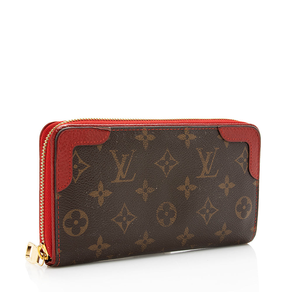 Louis Vuitton Monogram Canvas Retiro Zippy Wallet (SHF-17704)