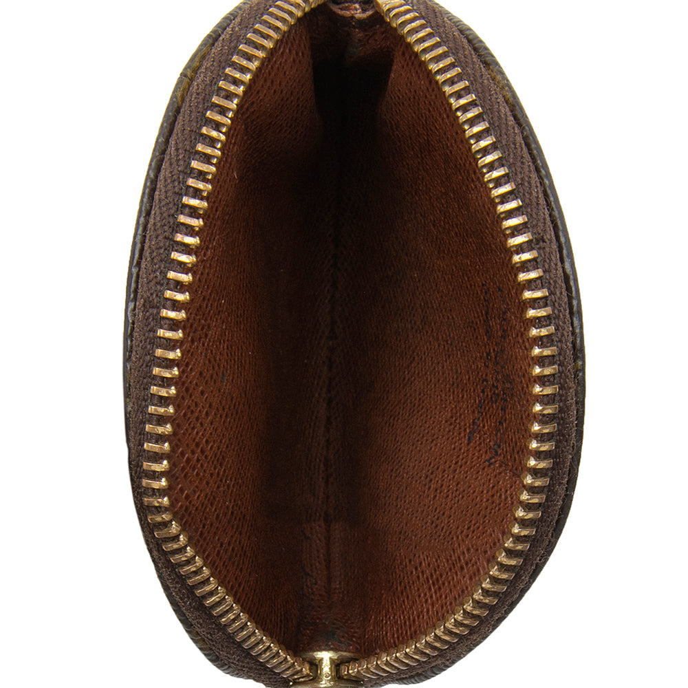 Louis Vuitton Monogram Canvas Round Coin Pouch (SHF-11539)