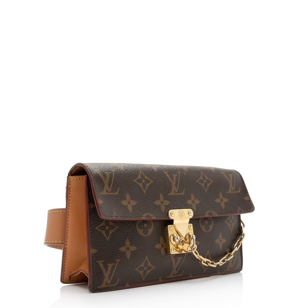 Louis Vuitton Monogram Canvas S Lock Belt Bag (SHF-23337)
