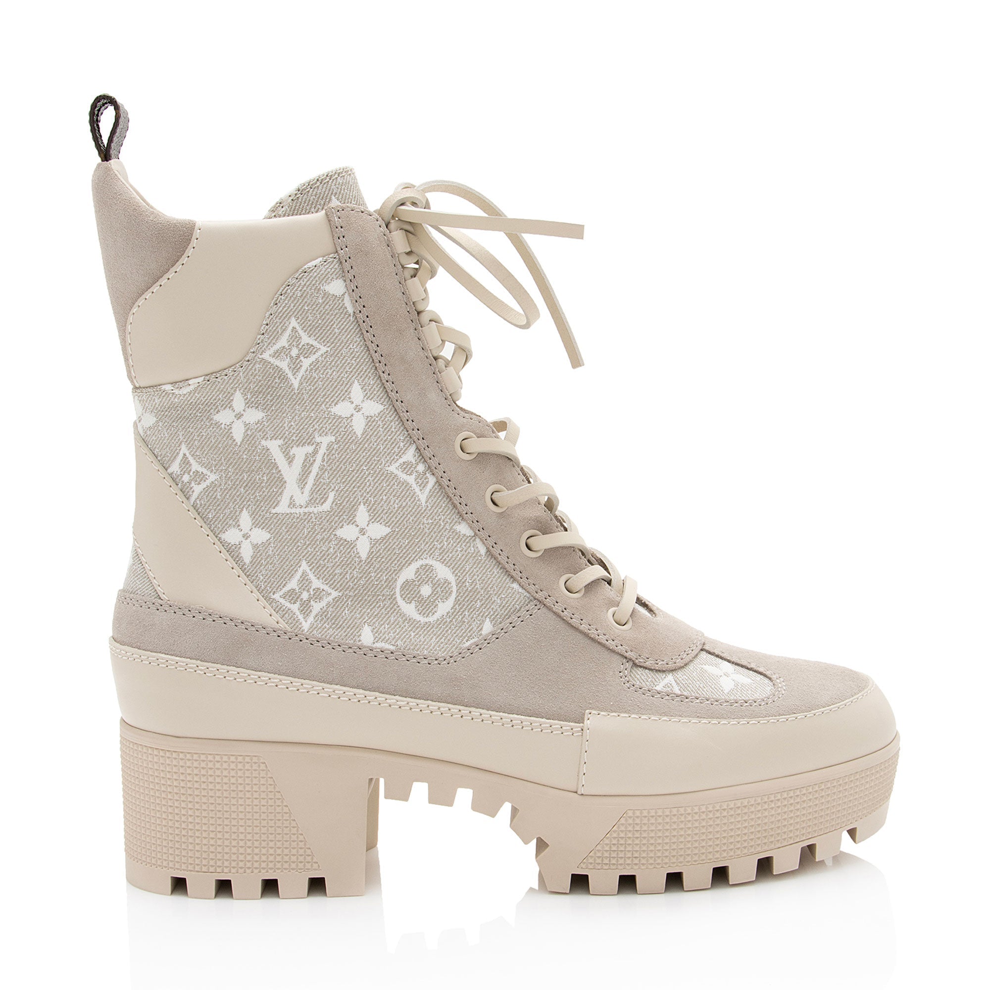 Louis Vuitton Monogram Canvas Suede Laureate Desert Platform Boots - Size 10 / 40 (SHF-URYiy5)
