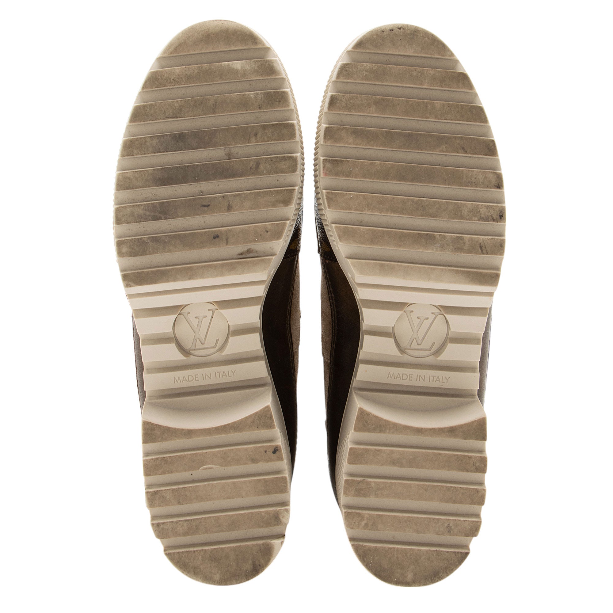 Louis Vuitton Monogram Canvas Suede Laureate Desert Platform Boots - Size 7 / 37