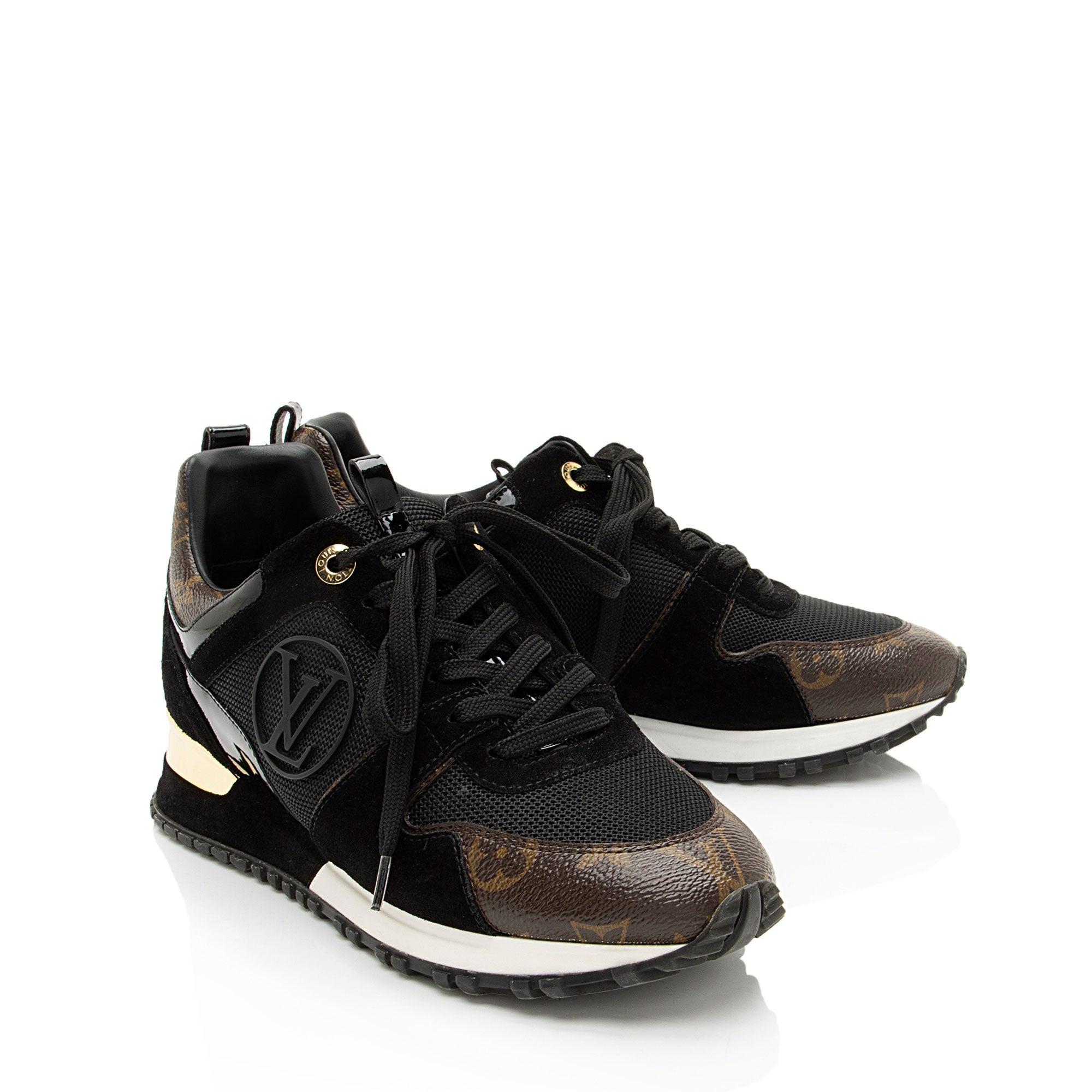 Louis Vuitton Monogram Canvas Suede Run Away Sneakers - Size 6.5 / 36.5