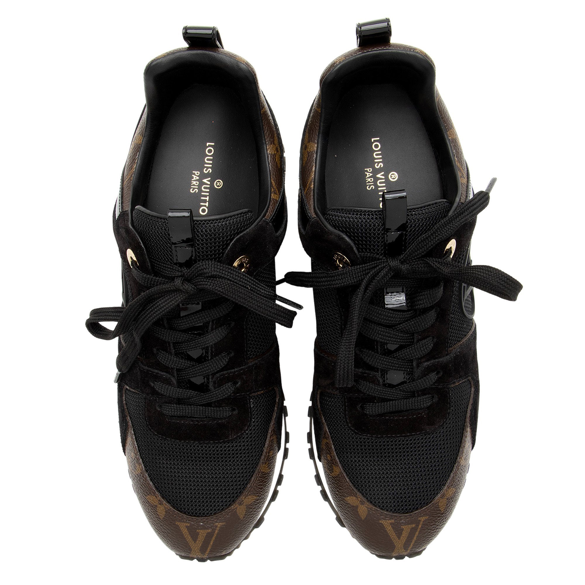 Louis Vuitton Monogram Canvas Suede Run Away Sneakers - Size 7 / 37