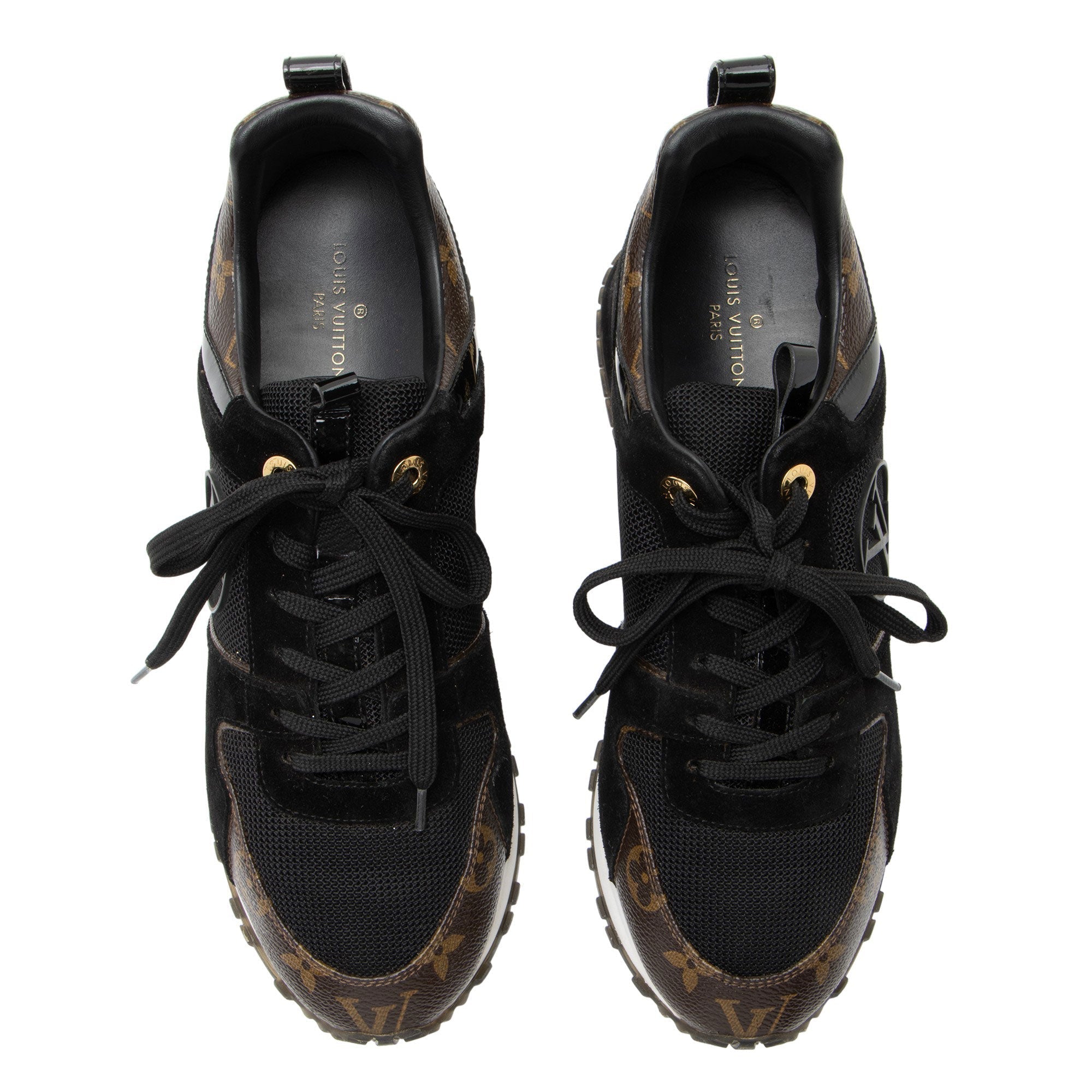 Louis Vuitton Monogram Canvas Suede Run Away Sneakers - Size 8.5 / 38.5
