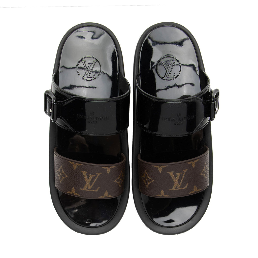 Louis Vuitton Monogram Canvas Sunbath Mule Sandals - Size 10 / 40 (SHF-dk7mat)