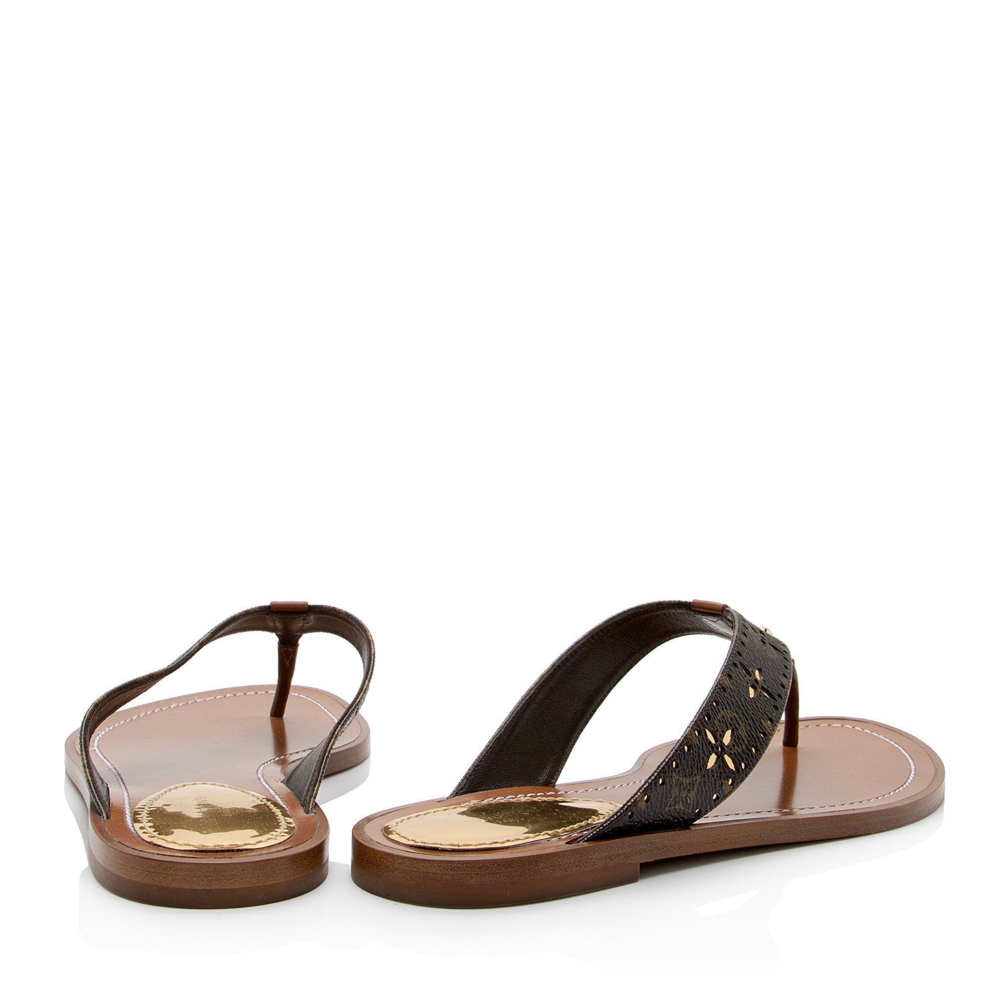 Louis Vuitton Monogram Canvas Sunny Flat Thong Sandals - Size 7 / 37 (SHF-CuNZlJ)