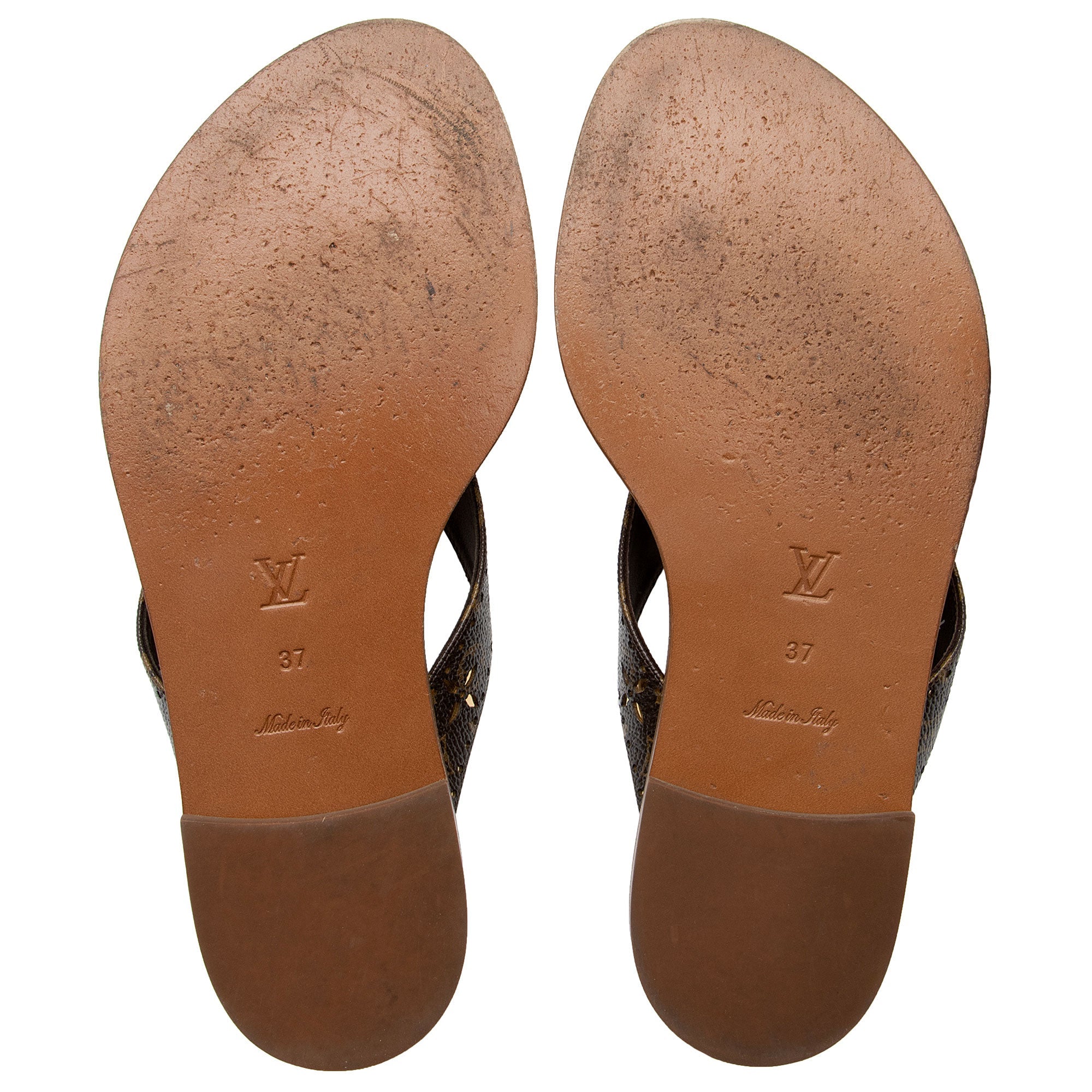 Louis Vuitton Monogram Canvas Sunny Flat Thong Sandals - Size 7 / 37 (SHF-CuNZlJ)