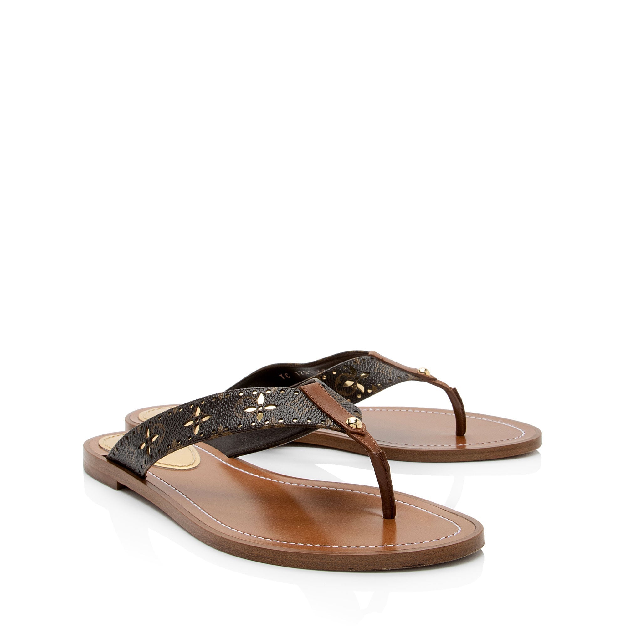 Louis Vuitton Monogram Canvas Sunny Flat Thong Sandals - Size 7 / 37 (SHF-CuNZlJ)