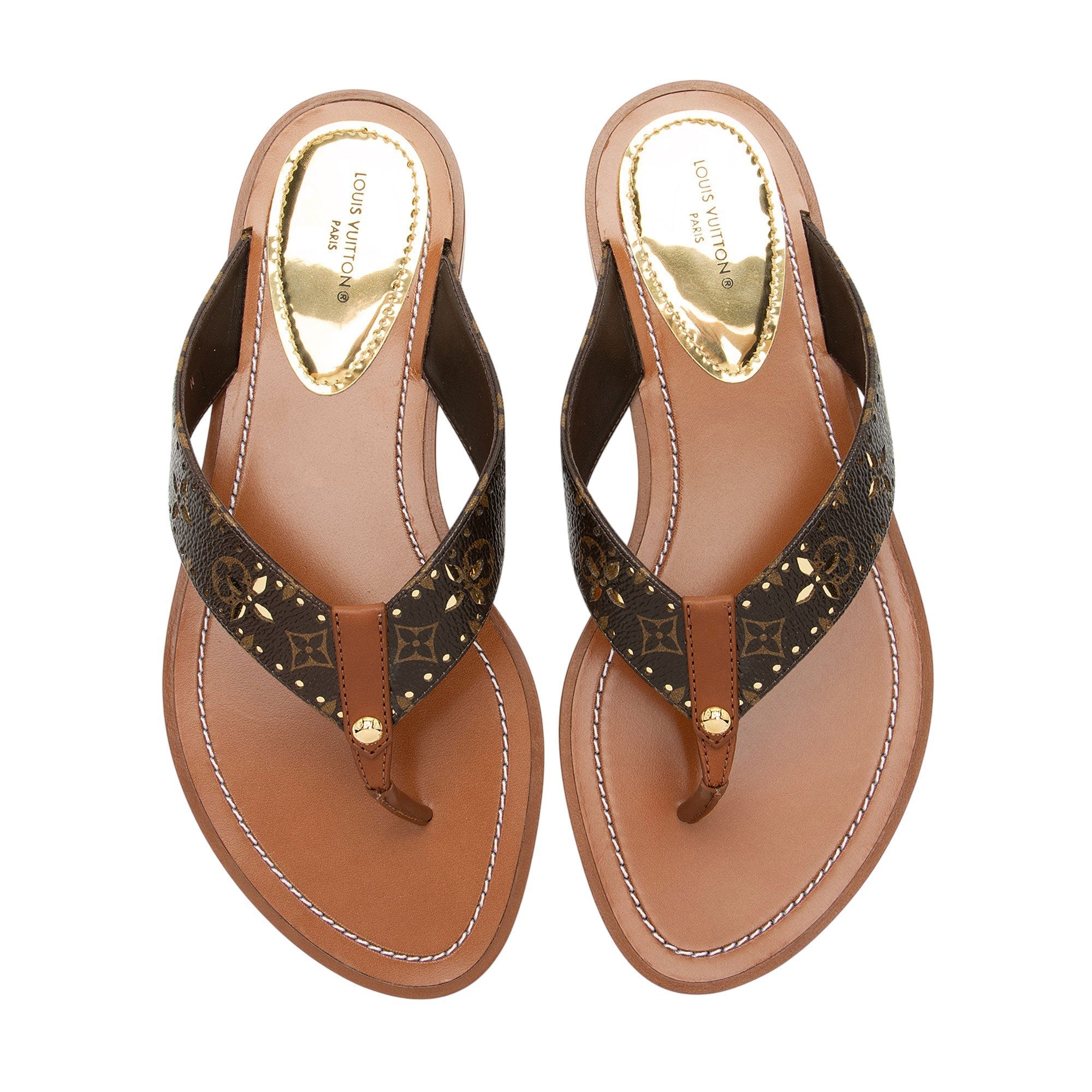 Louis Vuitton Monogram Canvas Sunny Thong Sandals - Size 7 / 37