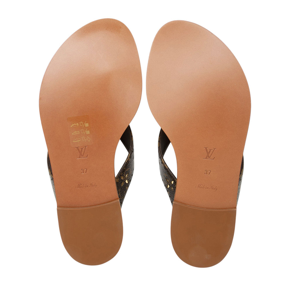 Louis Vuitton Monogram Canvas Sunny Thong Sandals - Size 7 / 37
