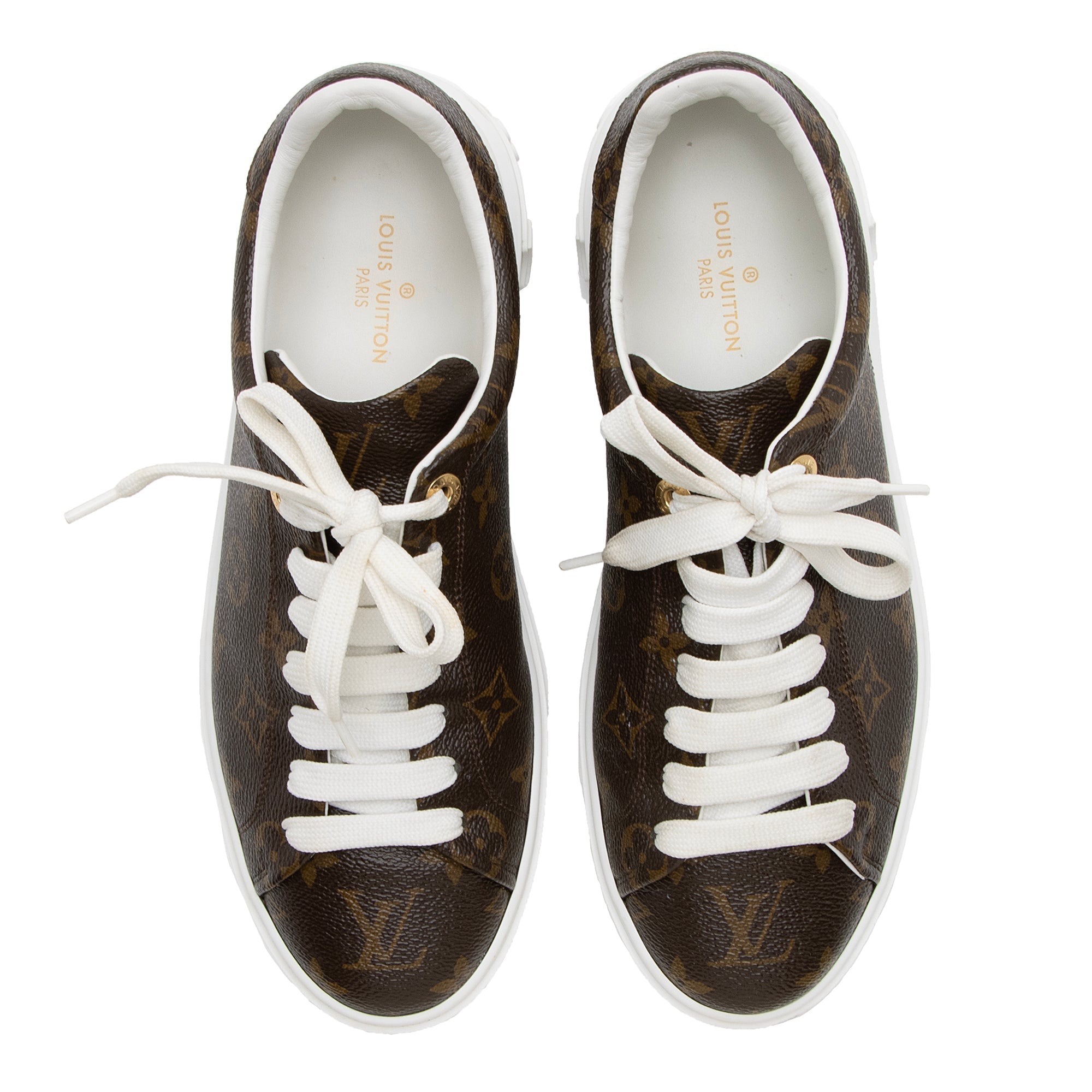 Louis Vuitton Monogram Canvas Time Out Sneakers - Size 9.5 / 39.5 (SHF-23697)
