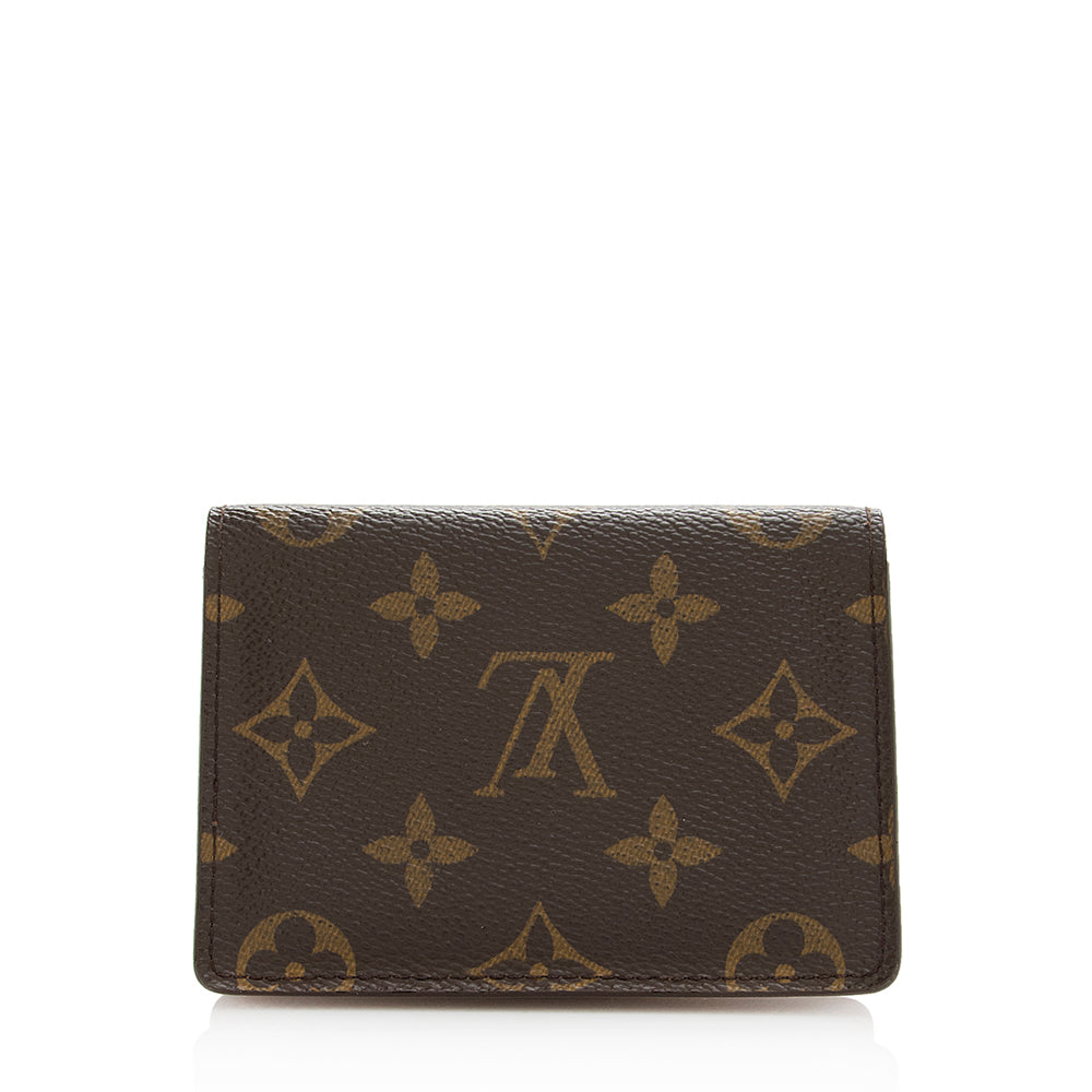 Louis Vuitton Monogram Canvas Two Card Holder Wallet (SHF-20091)