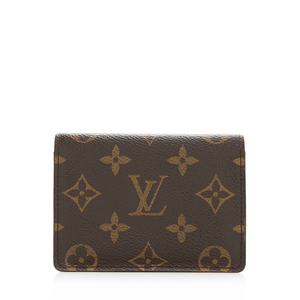 Louis Vuitton Monogram Canvas Two Card Holder Wallet (SHF-20091)