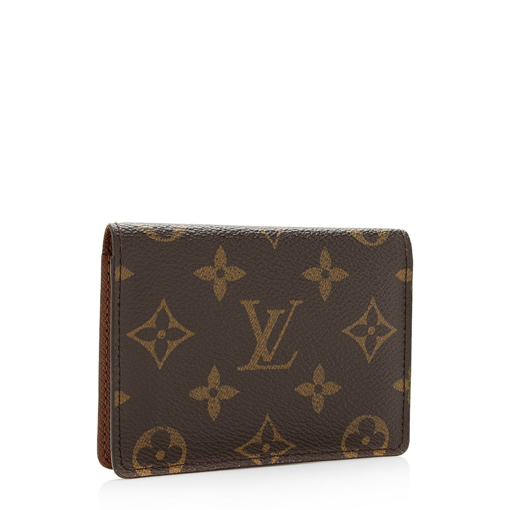 Louis Vuitton Monogram Canvas Two Card Holder Wallet (SHF-20091)
