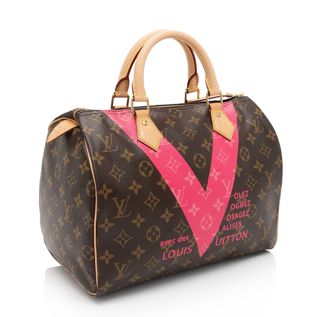 Louis Vuitton Monogram Canvas V Speedy 30 Satchel (SHF-QklCYN)