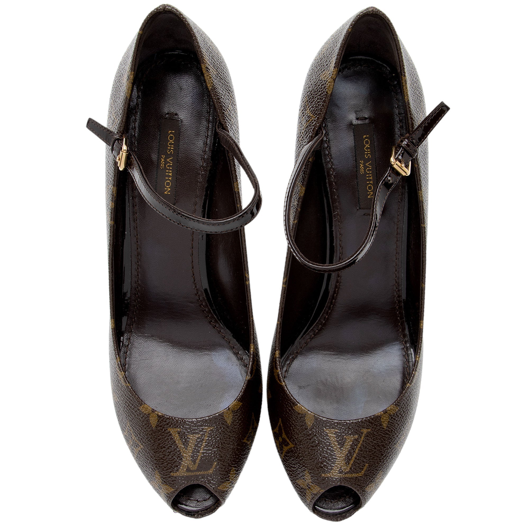 Louis Vuitton Monogram Canvas Vanity Peep Toe Pumps - Size 8.5 / 38.5 (SHF-yFfMg2)
