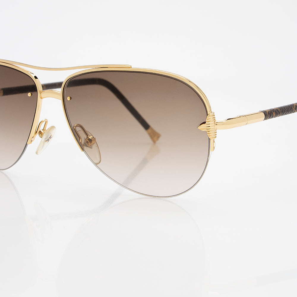 Louis Vuitton Monogram Canvas Viola Pilote Petite Sunglasses (SHF-19625)