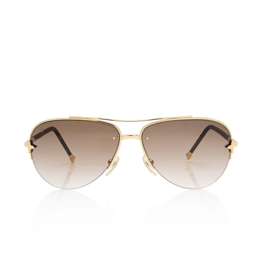 Louis Vuitton Monogram Canvas Viola Pilote Petite Sunglasses (SHF-19625)