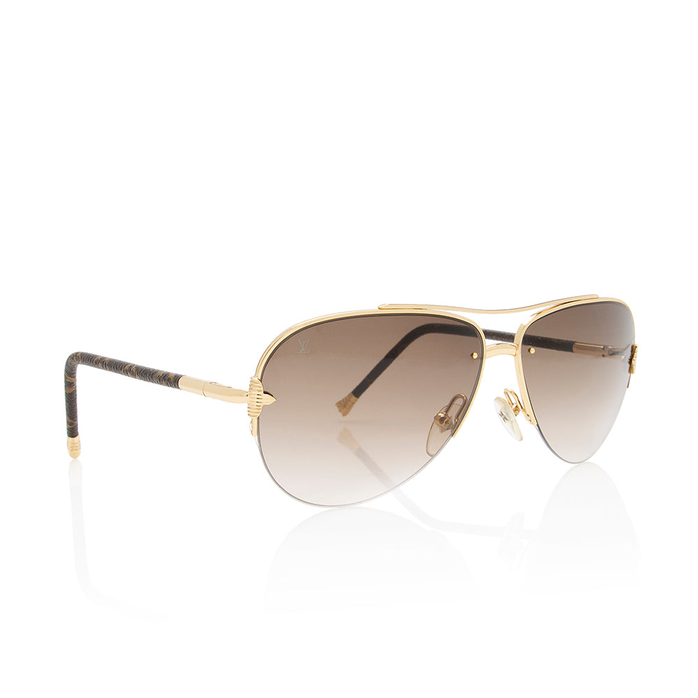 Louis Vuitton Monogram Canvas Viola Pilote Petite Sunglasses (SHF-19625)