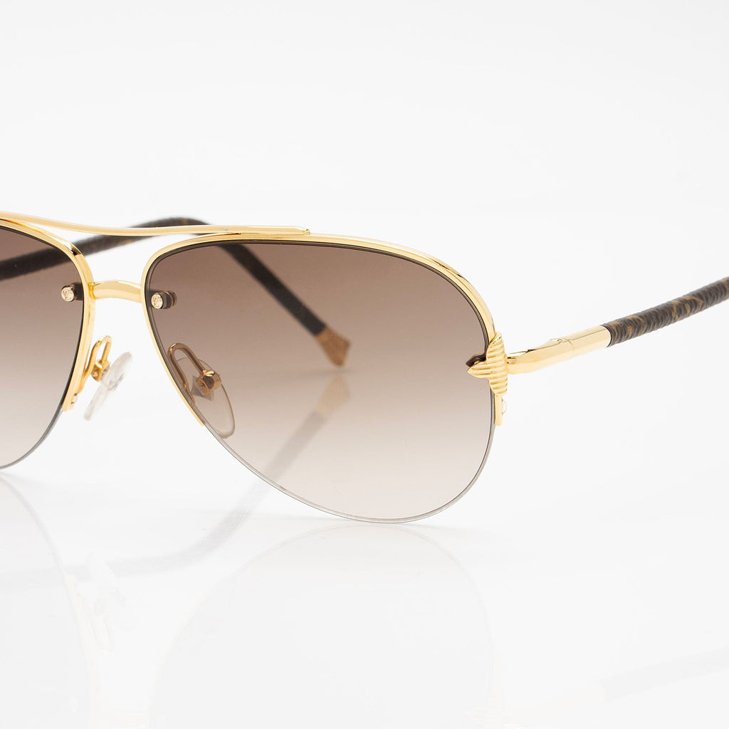 Louis Vuitton Monogram Canvas Viola Pilote Petite Sunglasses (SHF-jGPxdH)